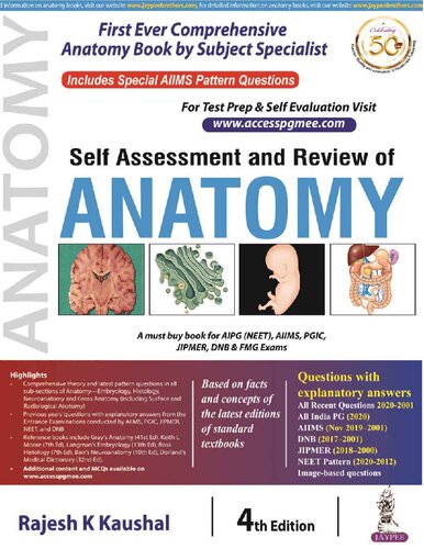 Self Assessment And Review Of Anatomy 4th Edition Kaushal Rajesh K
