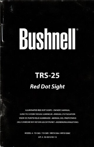 Bushnell Trs25 Red Dot Sight User Manual Bushnell