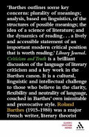 Criticism And Truth Roland Barthes Katrine Pilcher Keuneman