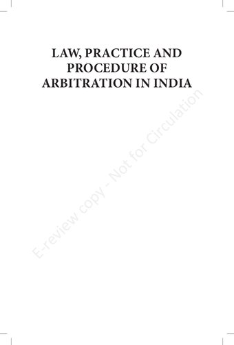 Law Practice And Procedure Of Arbitration In India 1st Edition Sundra Rajoo
