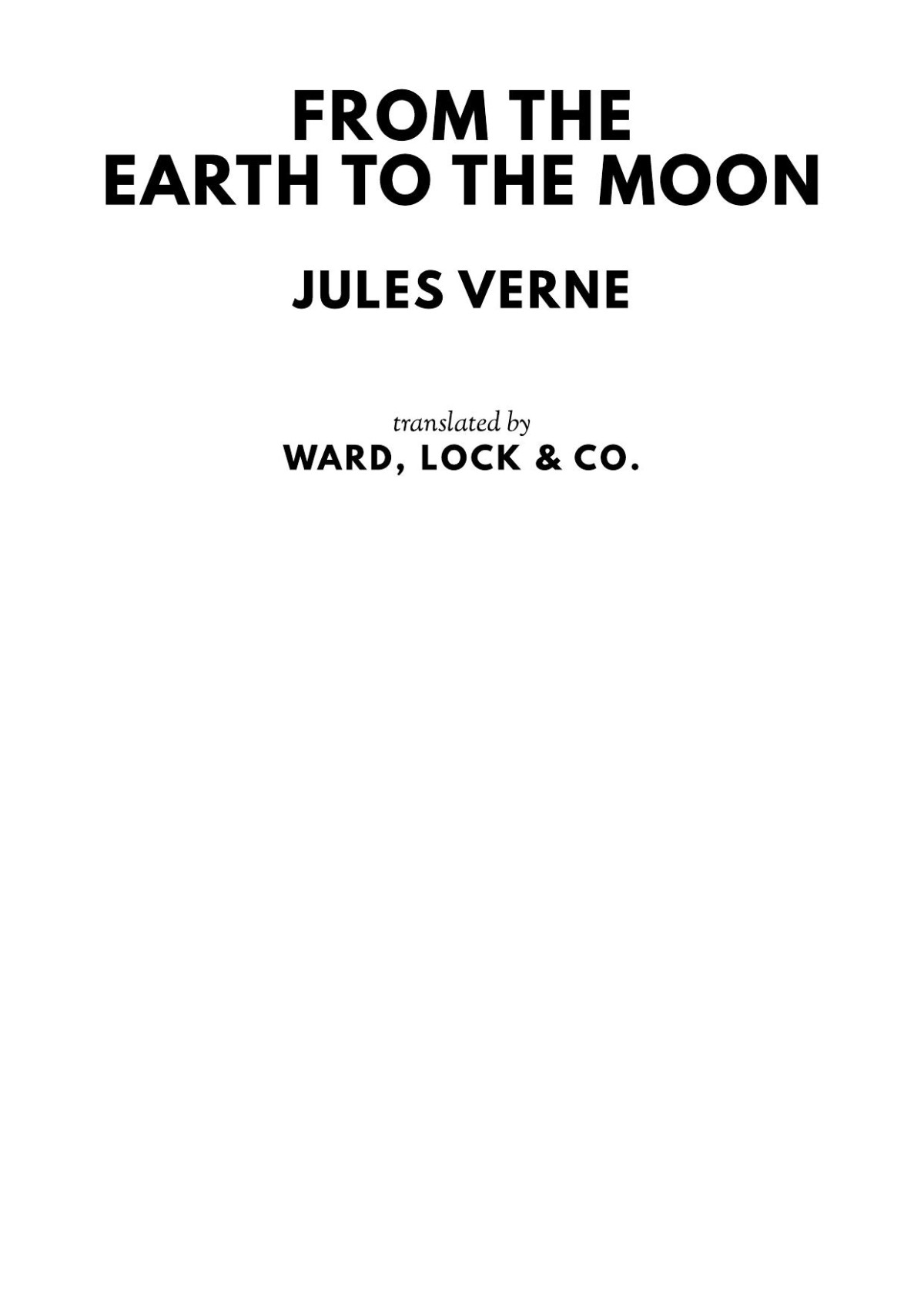 From The Earth To The Moon Jules Verne