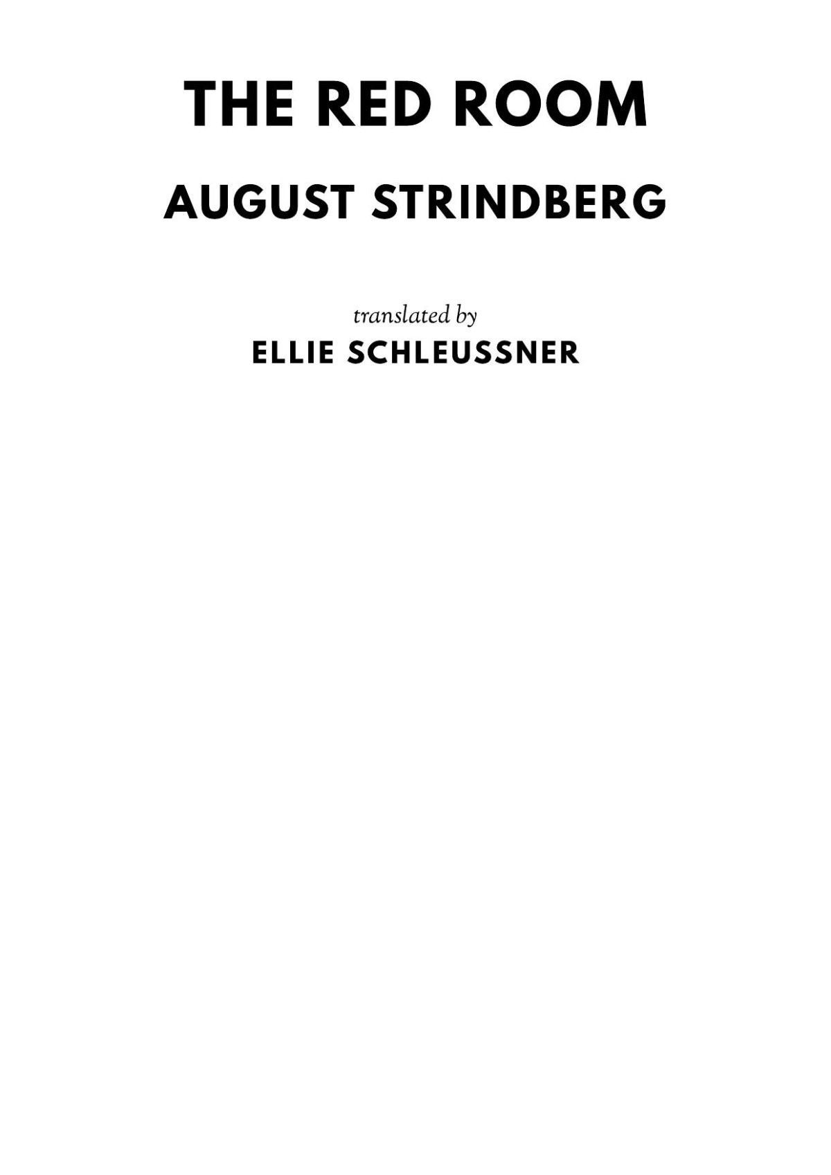 The Red Room August Strindberg