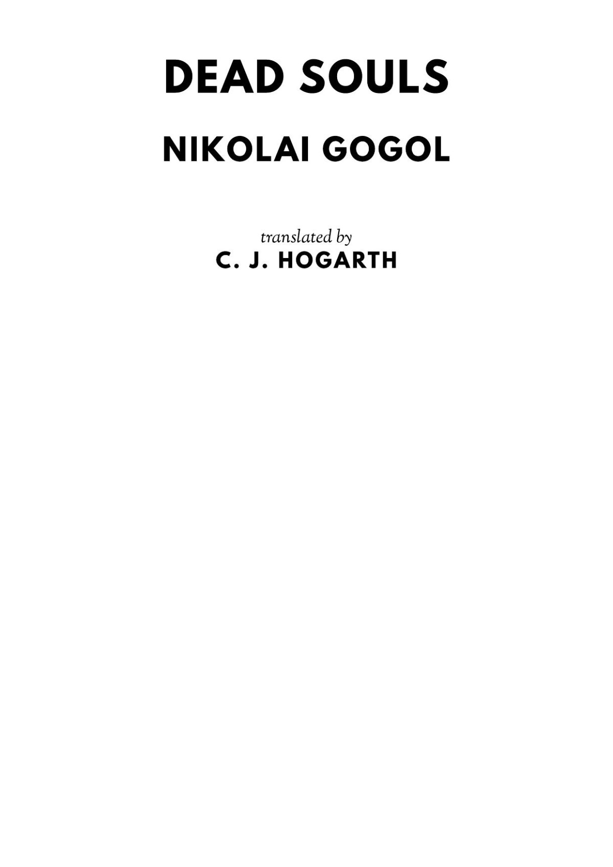 Dead Souls Nikolai Gogol