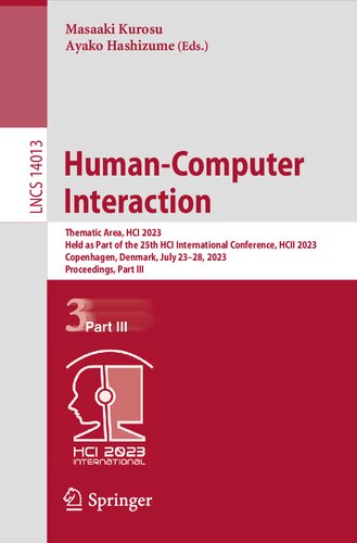Humancomputer Interaction Thematic Area Hci 2023 Masaaki Kurosu
