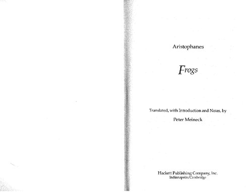Aristophanes Frogs 1st Edition Peter Meineck Aristophanes
