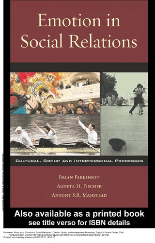 Emotion In Social Relations Cultural Group And Interpersonal Processes Brian Parkinson