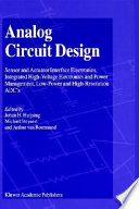 Analog Circuit Design Sensor And Actuator Interface Electronics Johan Huijsing