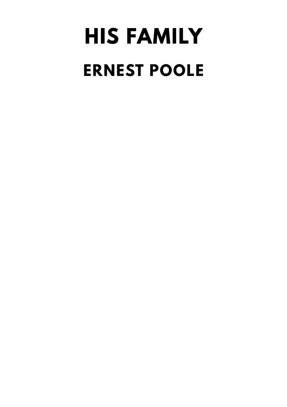 His Family Ernest Poole