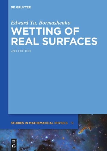 Wetting Of Real Surfaces Edward Yu Bormashenko