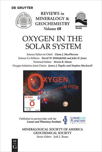 Oxygen In The Solar System Glenn J Macpherson Editor