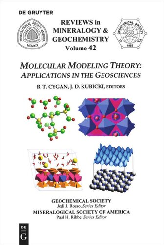 Molecular Modeling Theory Applications In The Geosciences Randall T Cygan Editor James D Kubicki Editor