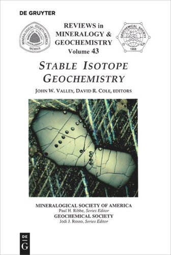 Stable Isotope Geochemistry John W Valley Editor David R Cole Editor