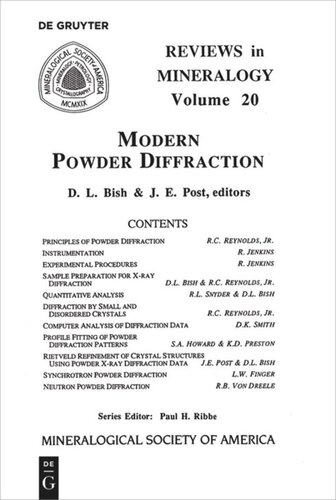 Modern Powder Diffraction David L Bish Jeffrey E Post