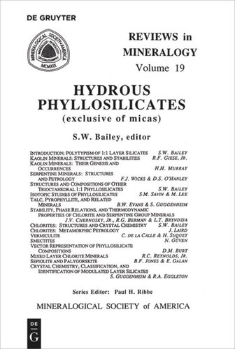 Hydrous Phyllosilicates S W Bailey