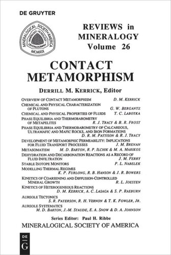 Contact Metamorphism Derrill M Kerrick Editor
