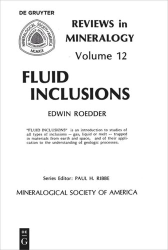 Fluid Inclusions Edwin Roedder