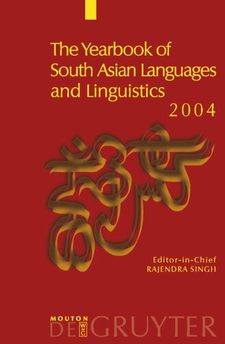 The Yearbook Of South Asian Languages And Linguistics 2004