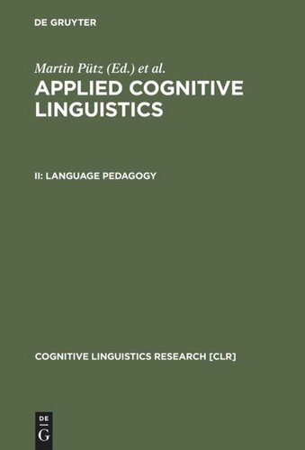 Applied Cognitive Linguistics Ii Language Pedagogy Reprint 2012