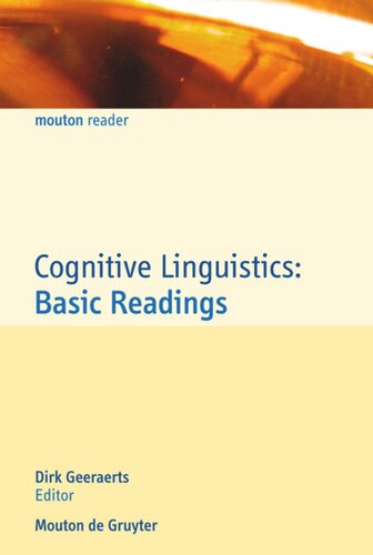 Cognitive Linguistics Basic Readings Dirk Geeraerts Editor
