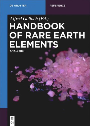 Handbook Of Rare Earth Elements Analytics