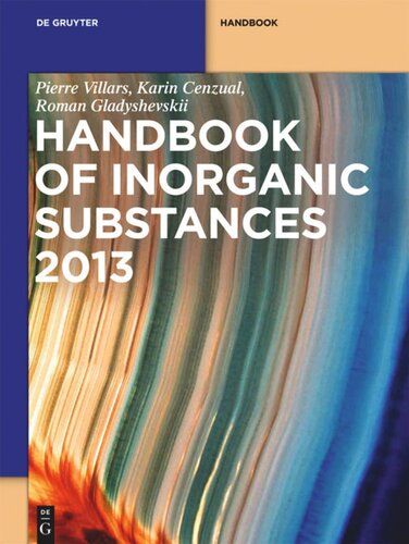Inorganic Substances Handbook Pierre Villars Karin Cenzual Roman Gladyshevskii