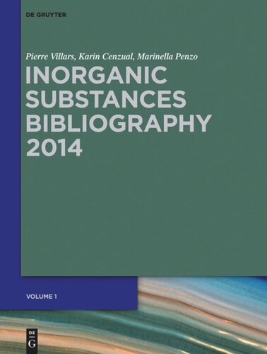 Inorganic Substances Bibliography Pierre Villars Karin Cenzual Marinella Penzo