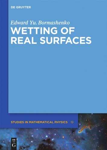 Wetting Of Real Surfaces Edward Yu Bormashenko