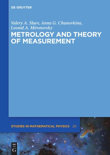 Metrology And Theory Of Measurement Valery A Slaev Anna G Chunovkina Leonid A Mironovsky