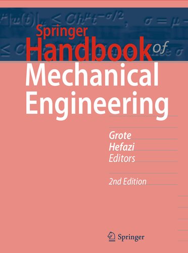 Springer Handbook Of Mechanical Engineering Springer Handbooks 2nd Ed 2021 Karlheinrich Grote Editor