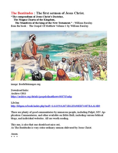 The Beatitudes The Sermon On The Mount The First Sermon Of Jesus Christ 2023th Edition Katyas Mom