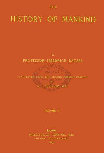 The History Of Mankind Friedrich Ratzel