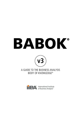 Babok V3 A Guide To The Business Analysis Body Of Knowledge Iiba