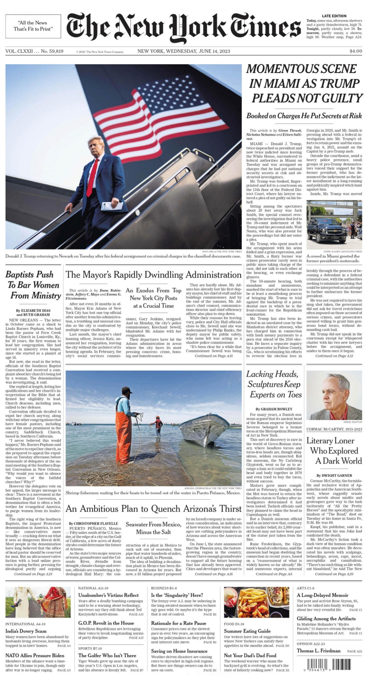 Obituary Of Cormac Mccarthy Nyt 14 June 2023 The New York Times