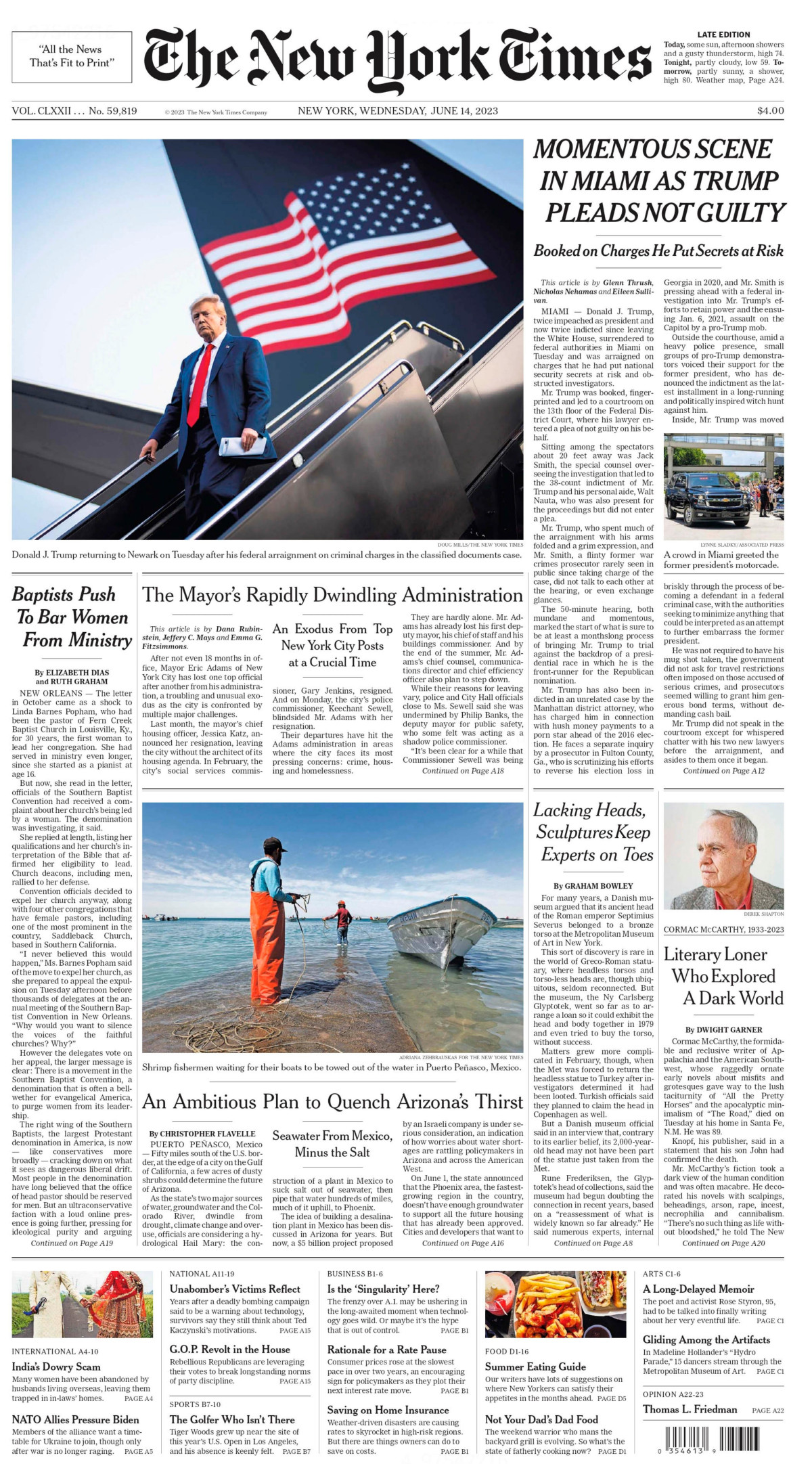 Obituary Of Cormac Mccarthy Nyt 14 June 2023 The New York Times