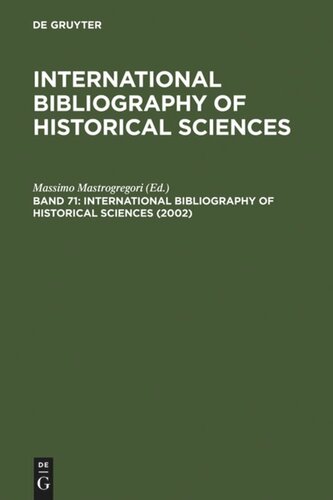 International Bibliography Of Historical Sciences Band 71 2002 Massimo Mastrogregori Editor