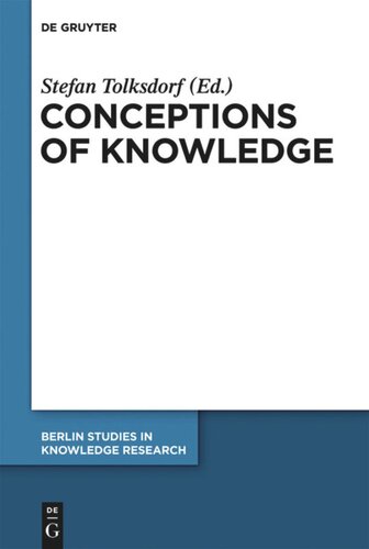 Conceptions Of Knowledge Stefan Tolksdorf Editor