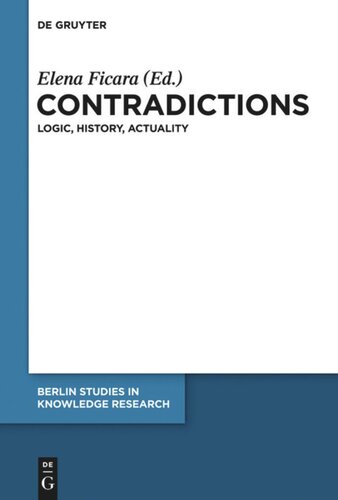 Contradictions Logic History Actuality Elena Ficara Editor
