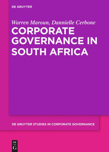 Corporate Governance In South Africa Warren Maroun Dannielle Cerbone