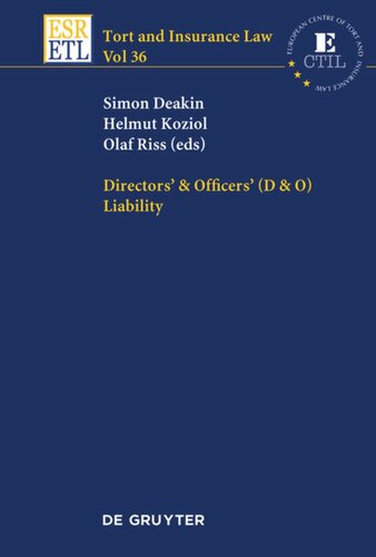 Directors Officers D O Liability Simon Deakin Helmut Koziol