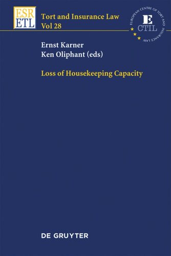 Loss Of Housekeeping Capacity Ernst Karner Ken Oliphant