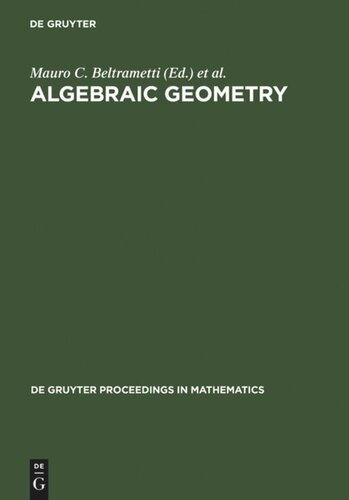 Algebraic Geometry A Volume In Memory Of Paolo Francia Reprint 2012 Mauro C Beltrametti Editor Fabrizio Catanese Editor Ciro Ciliberto Editor Antonio Lanteri Editor Claudio Pedrini Editor
