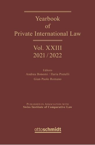 Yearbook Of Private International Law Yearbook Of Private International Law Vol Xxiii 20212022 Andrea Bonomi Editor Ilaria Pretelli Editor Gian Paolo Romano Editor