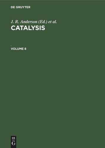 Catalysis Volume 8 Reprint 2022