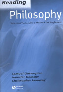 Reading Philosophy Selected Texts With A Method For Beginners 1st Edition Samuel Guttenplan Jennifer Hornsby Christopher Janaway