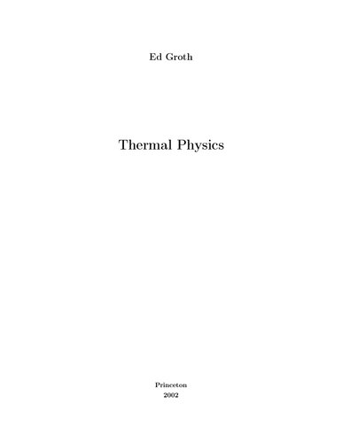 Thermal Physics Ed Groth