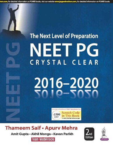 The Next Level Of Preparation Neet Pg Crystal Clear 20162020 2nd Edition Thameem Saif