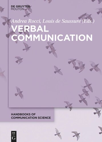 Verbal Communication Andrea Rocci Editor Louis De Saussure Editor