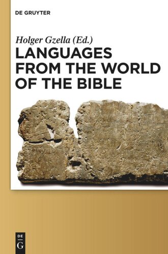 Languages From The World Of The Bible Holger Gzella Editor