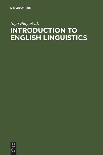 Introduction To English Linguistics Ingo Plag Maria Braun Sabine Lappe Mareile Schramm