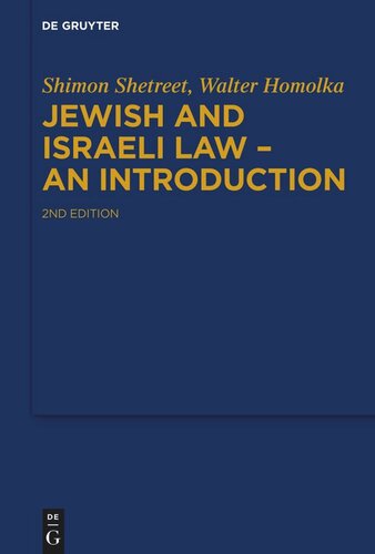 Jewish And Israeli Law An Introduction Shimon Shetreet Walter Homolka